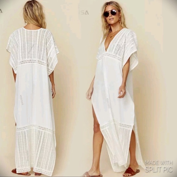 New Bohemian Crochet Detailed Tunic Maxi Dress - Picture 4 of 10